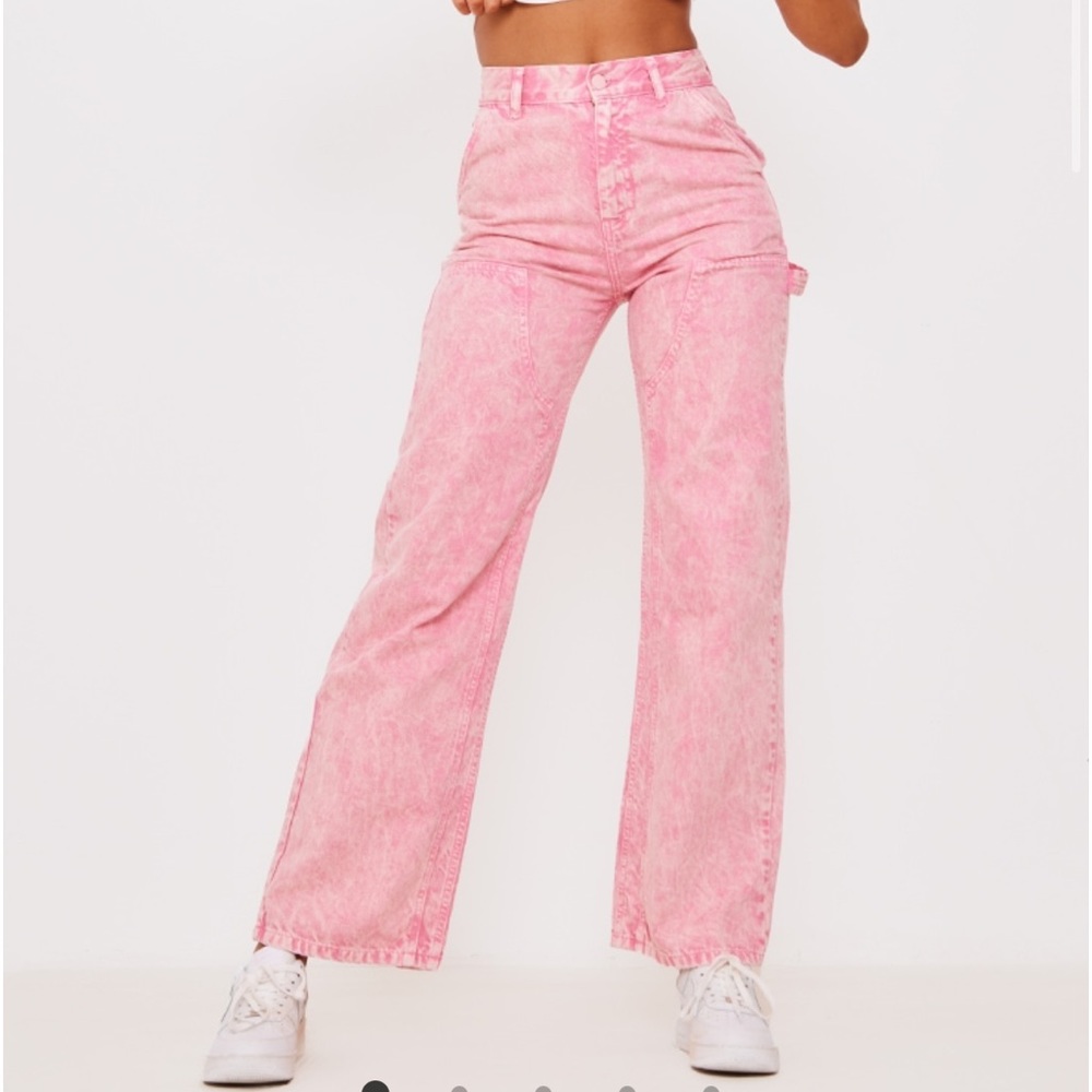 Pink Cargos/Straight leg jeans